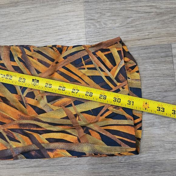 Vtg Dressbarn Geometric Tapered Pants Womens 6 Elastic Pull On Orange Artsy Boho - Picture 9 of 10